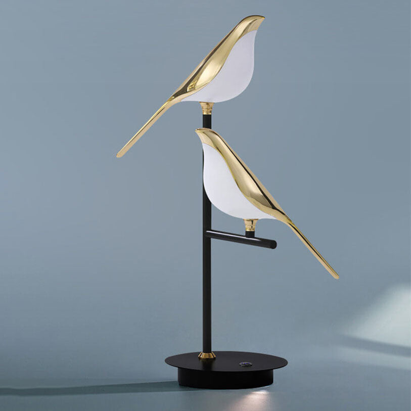 Luminária de mesa Pássaro Magpie LED Estilo Moderno – Iluminação Minimalista para Escritório Nórdico