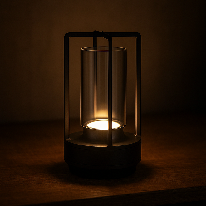 Luminária de mesa Recarregável e Portátil LED com Toque – Ideal para Quarto e Sala de Estar Preto
