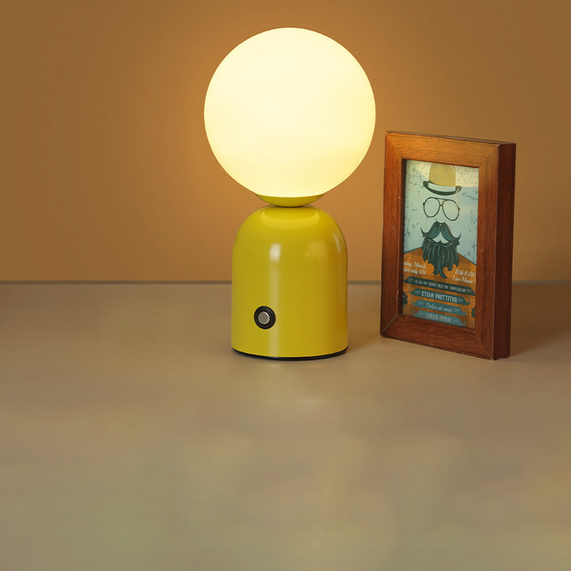 Luminária de mesa Redonda em Acrílico LED Estilo Escandinavo com Conexão USB para Quarto Amarelo Dimerizável Infinito 5V