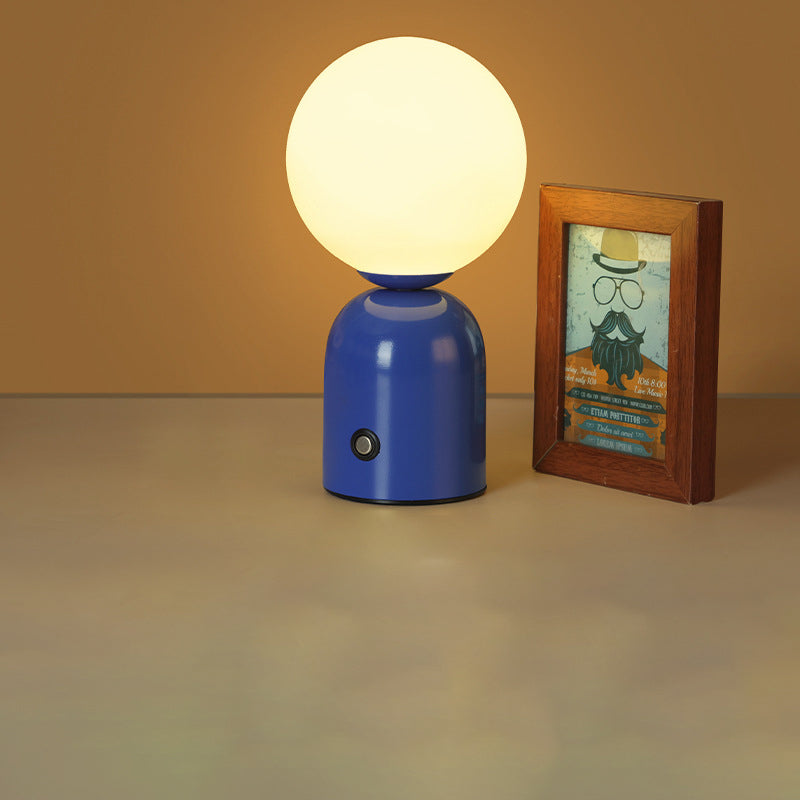 Luminária de mesa Redonda em Acrílico LED Estilo Escandinavo com Conexão USB para Quarto Azul Marinho Dimerizável Infinito 5V