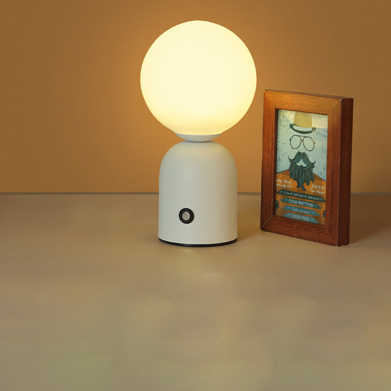 Luminária de mesa Redonda em Acrílico LED Estilo Escandinavo com Conexão USB para Quarto Branco Dimerizável Infinito 5V