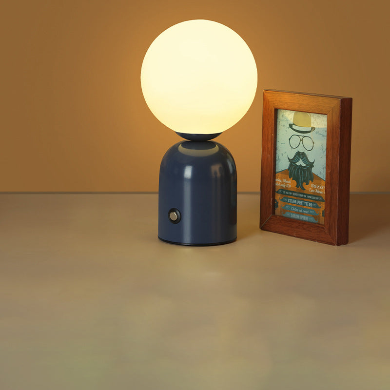 Luminária de mesa Redonda em Acrílico LED Estilo Escandinavo com Conexão USB para Quarto Cinza Escuro Dimerizável Infinito 5V