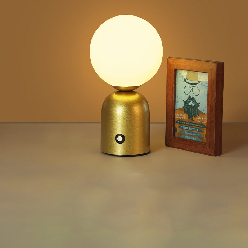Luminária de mesa Redonda em Acrílico LED Estilo Escandinavo com Conexão USB para Quarto Ouro Dimerizável Infinito 5V
