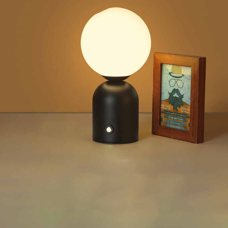 Luminária de mesa Redonda em Acrílico LED Estilo Escandinavo com Conexão USB para Quarto Preto Dimerizável Infinito 5V