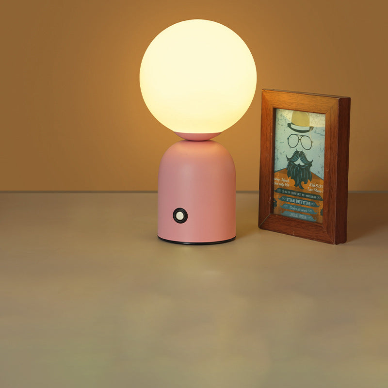 Luminária de mesa Redonda em Acrílico LED Estilo Escandinavo com Conexão USB para Quarto Rosa Dimerizável Infinito 5V