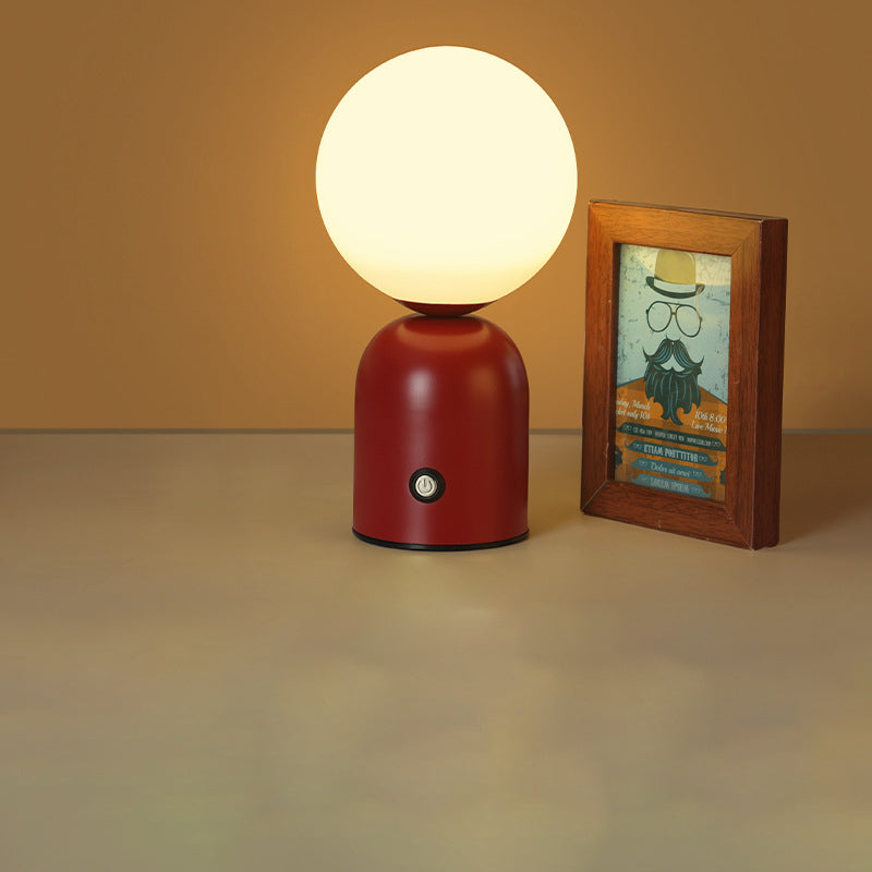 Luminária de mesa Redonda em Acrílico LED Estilo Escandinavo com Conexão USB para Quarto Vermelho Dimerizável Infinito 5V