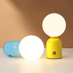 Luminária de mesa Redonda em Acrílico LED Estilo Escandinavo com Conexão USB para Quarto