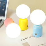Luminária de mesa Redonda em Acrílico LED Estilo Escandinavo com Conexão USB para Quarto