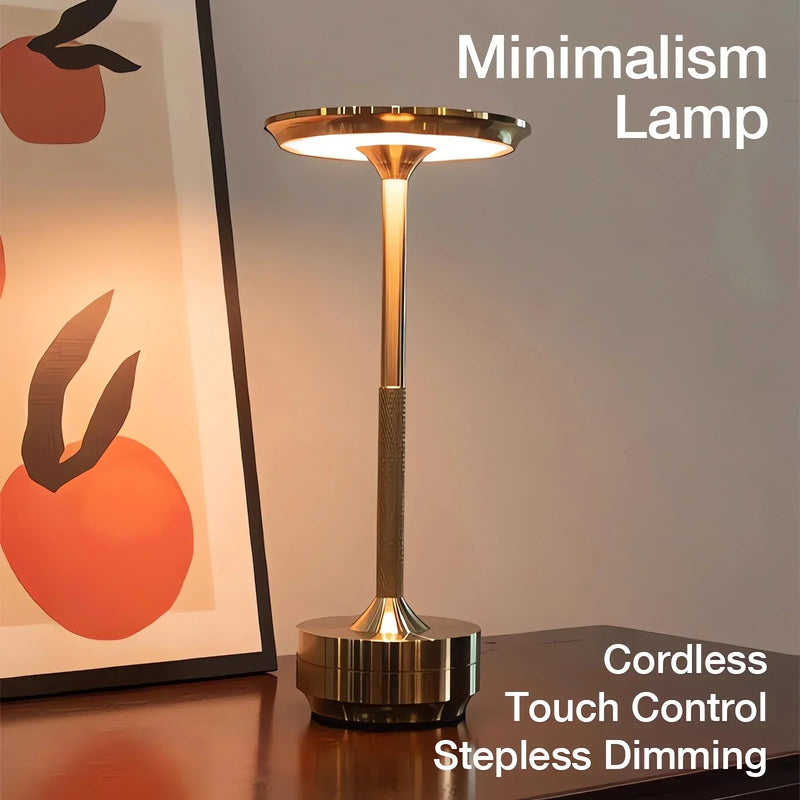 Luminária de mesa Sem Fio Aura - Abajur Moderno com Controle Touch e Estilo Nórdico