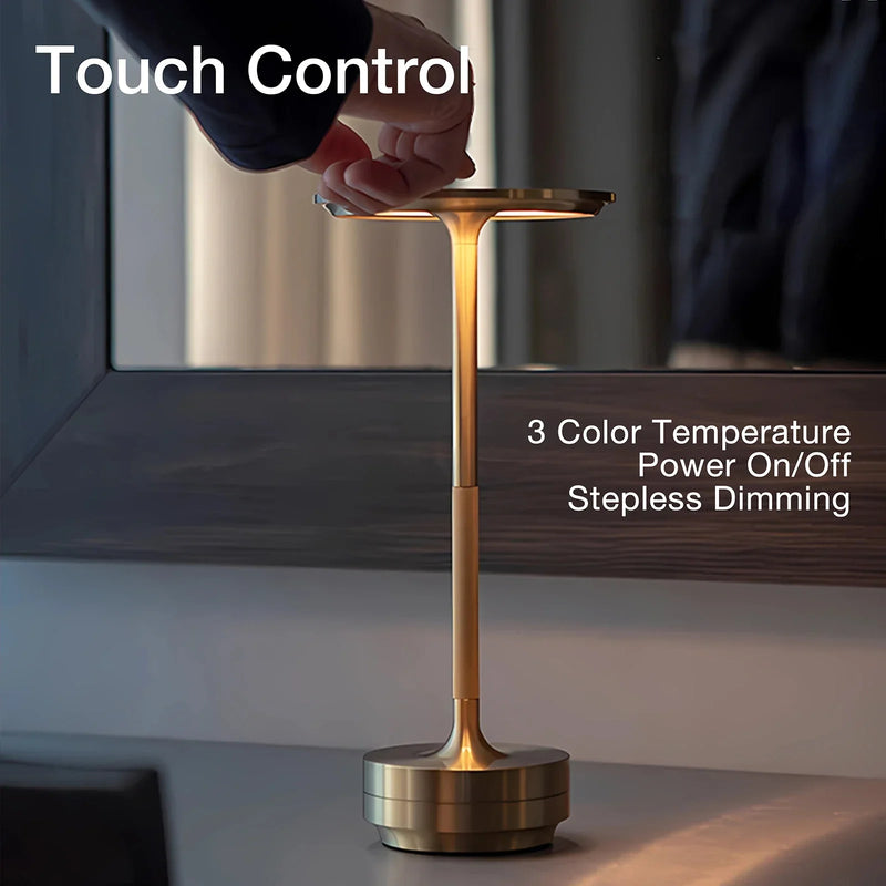 Luminária de mesa Sem Fio Aura - Abajur Moderno com Controle Touch e Estilo Nórdico