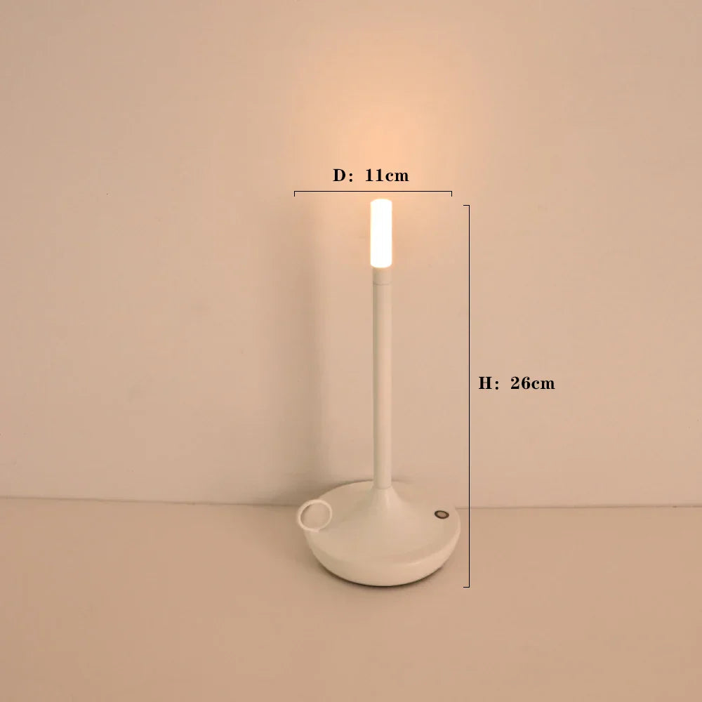 Luminária de mesa Táctil em Forma de Vela Recarregável - Perfeita para Camping, Escritórios, Cafés, Restaurantes e Muito Mais - Luz LED Duradoura com 3 Intensidades de Iluminação