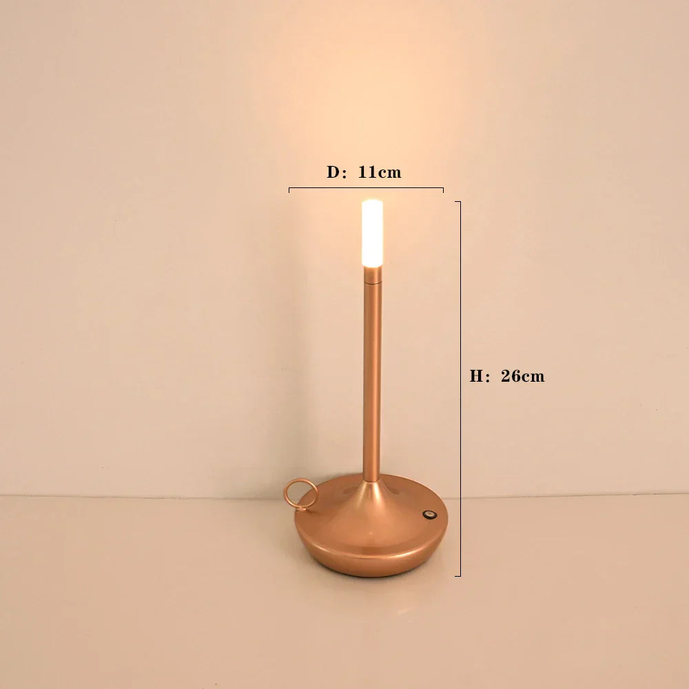 Luminária de mesa Táctil em Forma de Vela Recarregável - Perfeita para Camping, Escritórios, Cafés, Restaurantes e Muito Mais - Luz LED Duradoura com 3 Intensidades de Iluminação