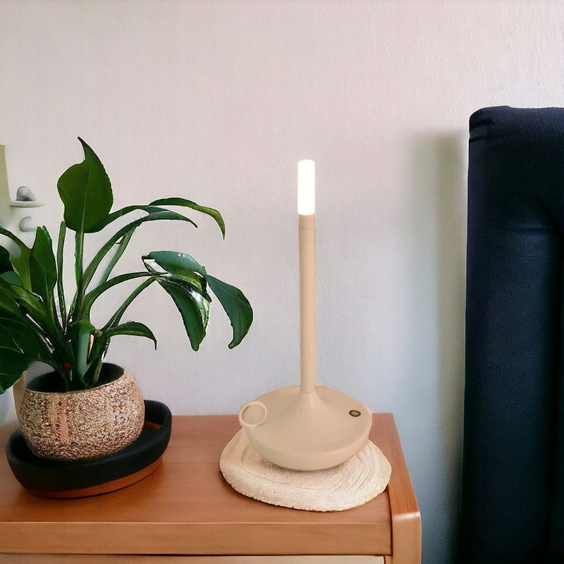 Luminária de mesa Táctil em Forma de Vela Recarregável - Perfeita para Camping, Escritórios, Cafés, Restaurantes e Muito Mais - Luz LED Duradoura com 3 Intensidades de Iluminação Branco