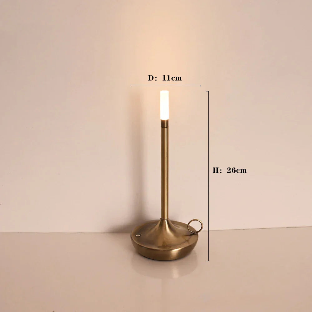 Luminária de mesa Táctil em Forma de Vela Recarregável - Perfeita para Camping, Escritórios, Cafés, Restaurantes e Muito Mais - Luz LED Duradoura com 3 Intensidades de Iluminação