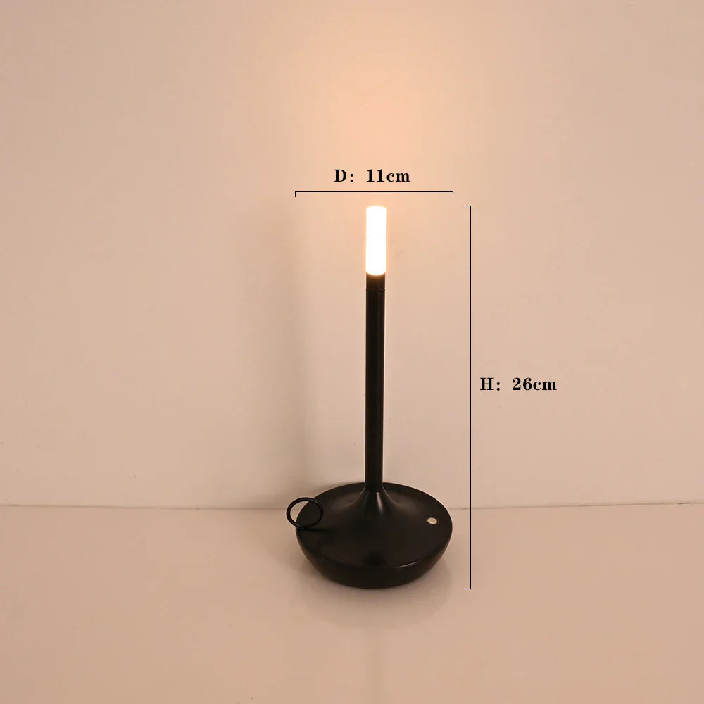 Luminária de mesa Táctil em Forma de Vela Recarregável - Perfeita para Camping, Escritórios, Cafés, Restaurantes e Muito Mais - Luz LED Duradoura com 3 Intensidades de Iluminação