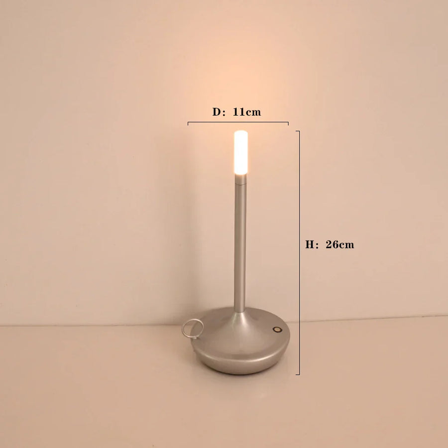 Luminária de mesa Táctil em Forma de Vela Recarregável - Perfeita para Camping, Escritórios, Cafés, Restaurantes e Muito Mais - Luz LED Duradoura com 3 Intensidades de Iluminação