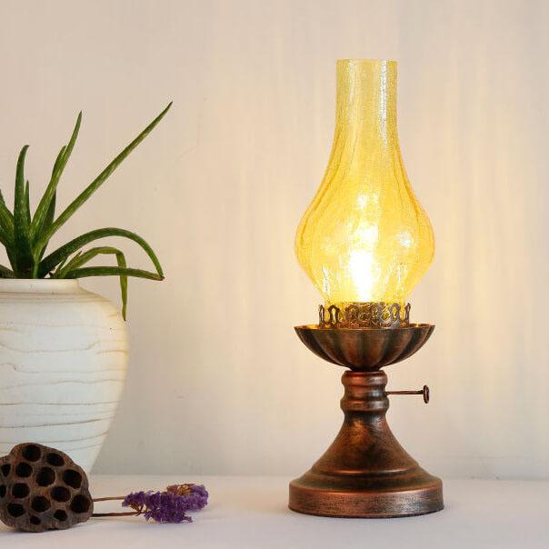 Luminária de mesa Vintage a Óleo | Abajur Antigo Retrô para Decoração Rústica e Industrial