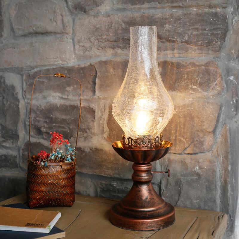 Luminária de mesa Vintage a Óleo | Abajur Antigo Retrô para Decoração Rústica e Industrial