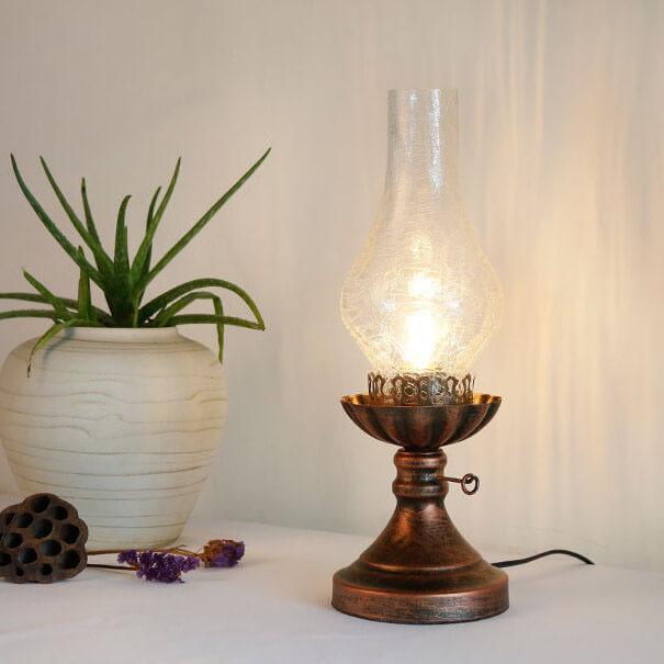 Luminária de mesa Vintage a Óleo | Abajur Antigo Retrô para Decoração Rústica e Industrial