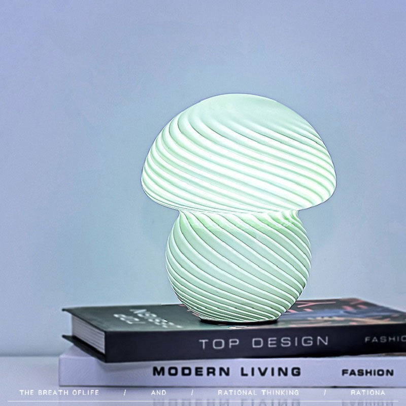 Luminária de mesa Vintage em Estilo Cogumelo – Abajur LED Translúcido com 3 Opções de Cores