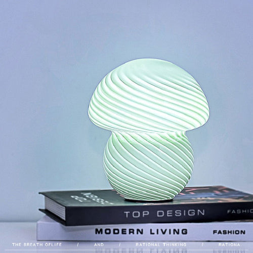 Luminária de mesa Vintage em Estilo Cogumelo – Abajur LED Translúcido com 3 Opções de Cores