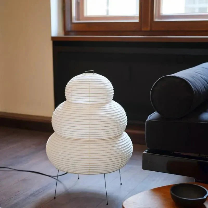 Luminária de mesa Wabi-Sabi em Papel de Arroz | Iluminação Minimalista no Estilo Japonês