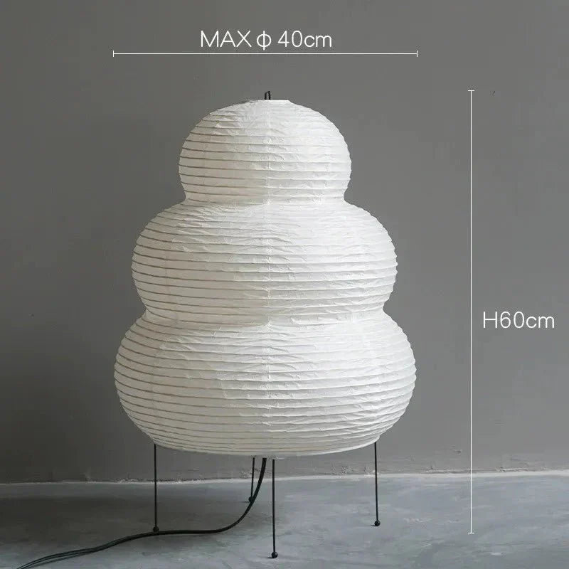 Luminária de mesa Wabi-Sabi em Papel de Arroz | Iluminação Minimalista no Estilo Japonês