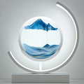 Luminária de mesa com Areia Movediça – Iluminação Ambiente Tranquila Azul - suporte branco
