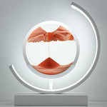 Luminária de mesa com Areia Movediça – Iluminação Ambiente Tranquila Vermelho - suporte branco