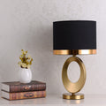 Luminária de mesa com Base de Anel de Tecido Elegante e Contemporânea
