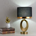 Luminária de mesa com Base de Anel de Tecido Elegante e Contemporânea