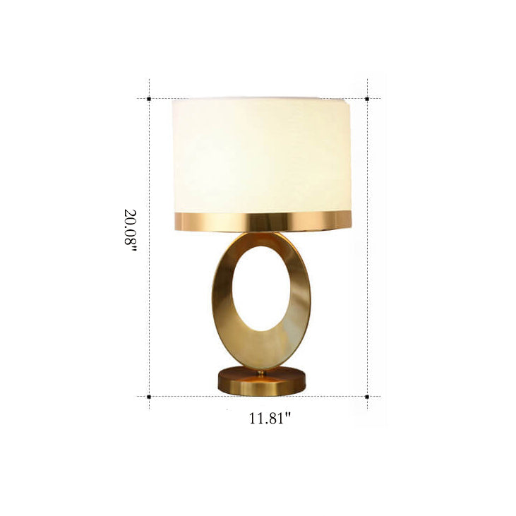 Luminária de mesa com Base de Anel de Tecido Elegante e Contemporânea