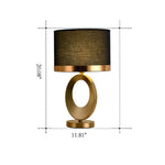 Luminária de mesa com Base de Anel de Tecido Elegante e Contemporânea
