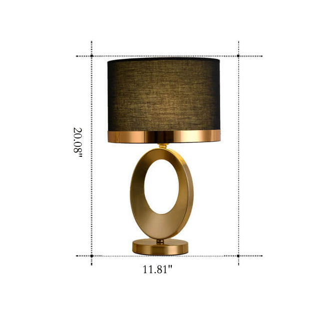 Luminária de mesa com Base de Anel de Tecido Elegante e Contemporânea
