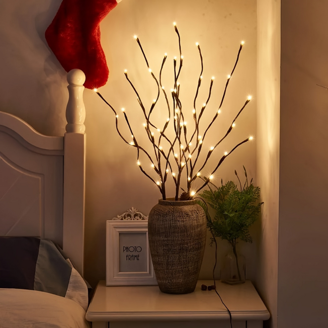 Luminária de mesa com Ramos LED para Vaso – Iluminação Decorativa para o Lar