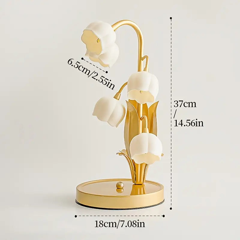 Luminária de mesa com Rosas - Abajur Floral Elegante em LED