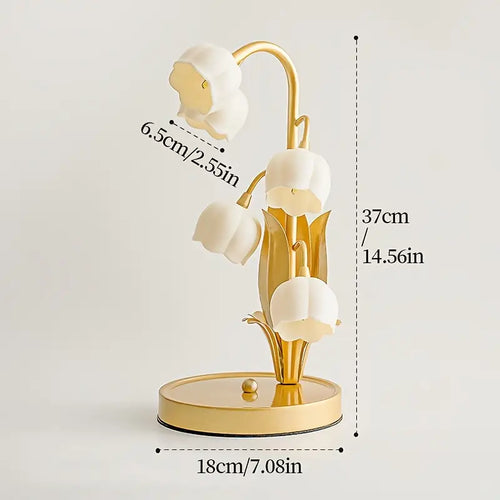 Luminária de mesa com Rosas - Abajur Floral Elegante em LED