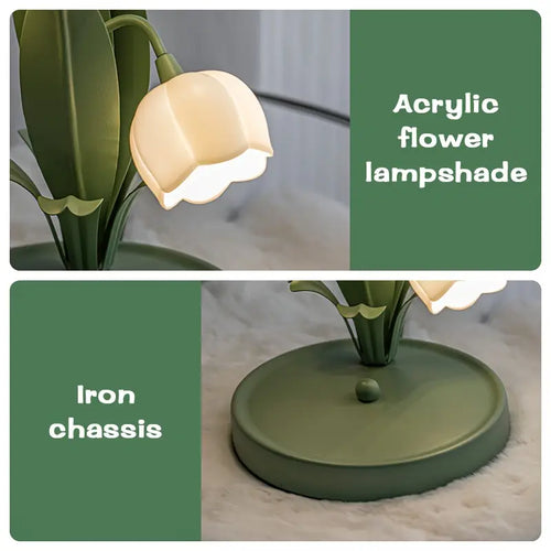Luminária de mesa com Rosas - Abajur Floral Elegante em LED