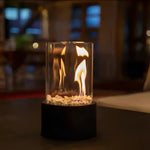Luminária de mesa com design inovador em vidro | Fogueira Bioetanol para uso interno e externo sem chaminé