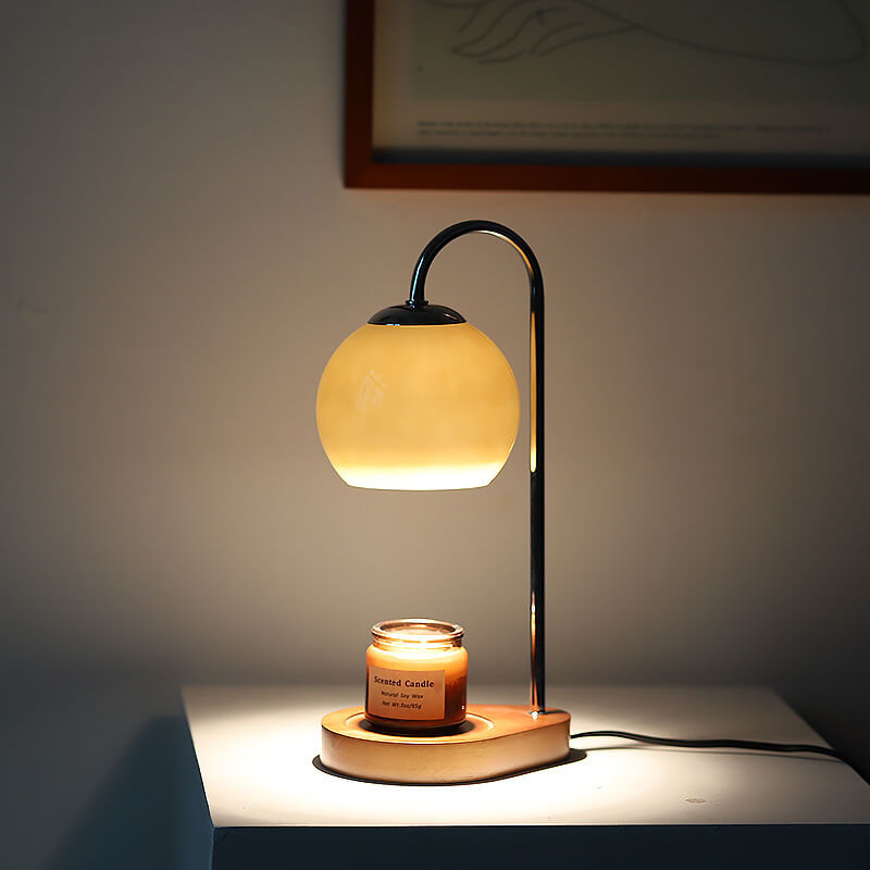 Luminária de mesa com design moderno em madeira e aspecto de cera derretida. Interruptor de Botão Bege 220V-240V Para UK AU
