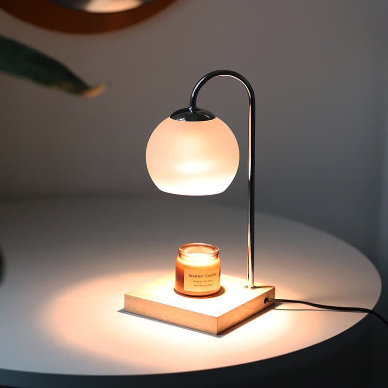 Luminária de mesa com design moderno em madeira e aspecto de cera derretida. Interruptor de Botão Branco Fosco 110V-120V Para US CA