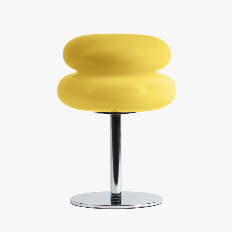 Luminária de mesa contemporânea Verdon - Abajur escultural de inspiração retrô do meio do século Amarelo Sorvete