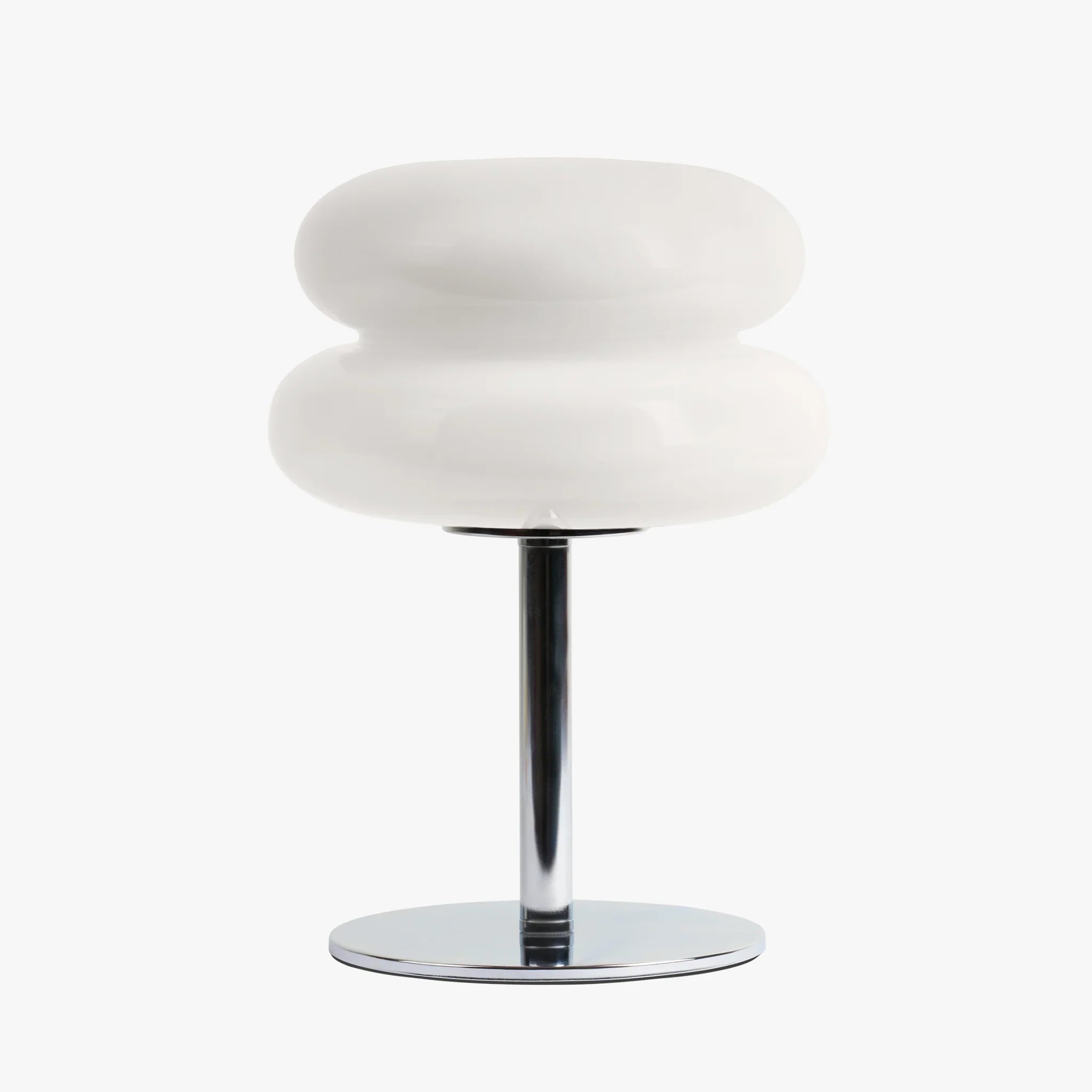 Luminária de mesa contemporânea Verdon - Abajur escultural de inspiração retrô do meio do século Branco Opala