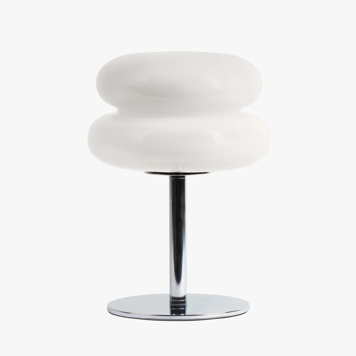 Luminária de mesa contemporânea Verdon - Abajur escultural de inspiração retrô do meio do século Branco Opala