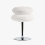 Luminária de mesa contemporânea Verdon - Abajur escultural de inspiração retrô do meio do século Branco Opala