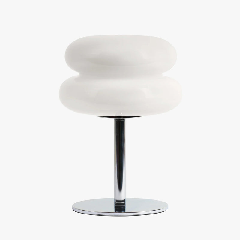 Luminária de mesa contemporânea Verdon - Abajur escultural de inspiração retrô do meio do século Branco Opala