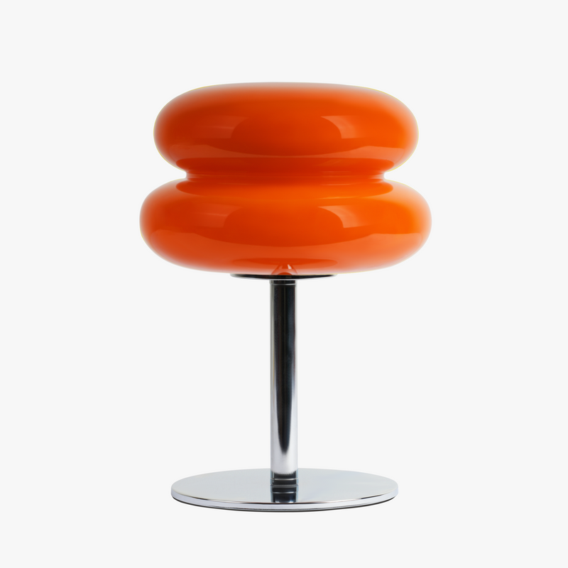 Luminária de mesa contemporânea Verdon - Abajur escultural de inspiração retrô do meio do século Laranja Neon