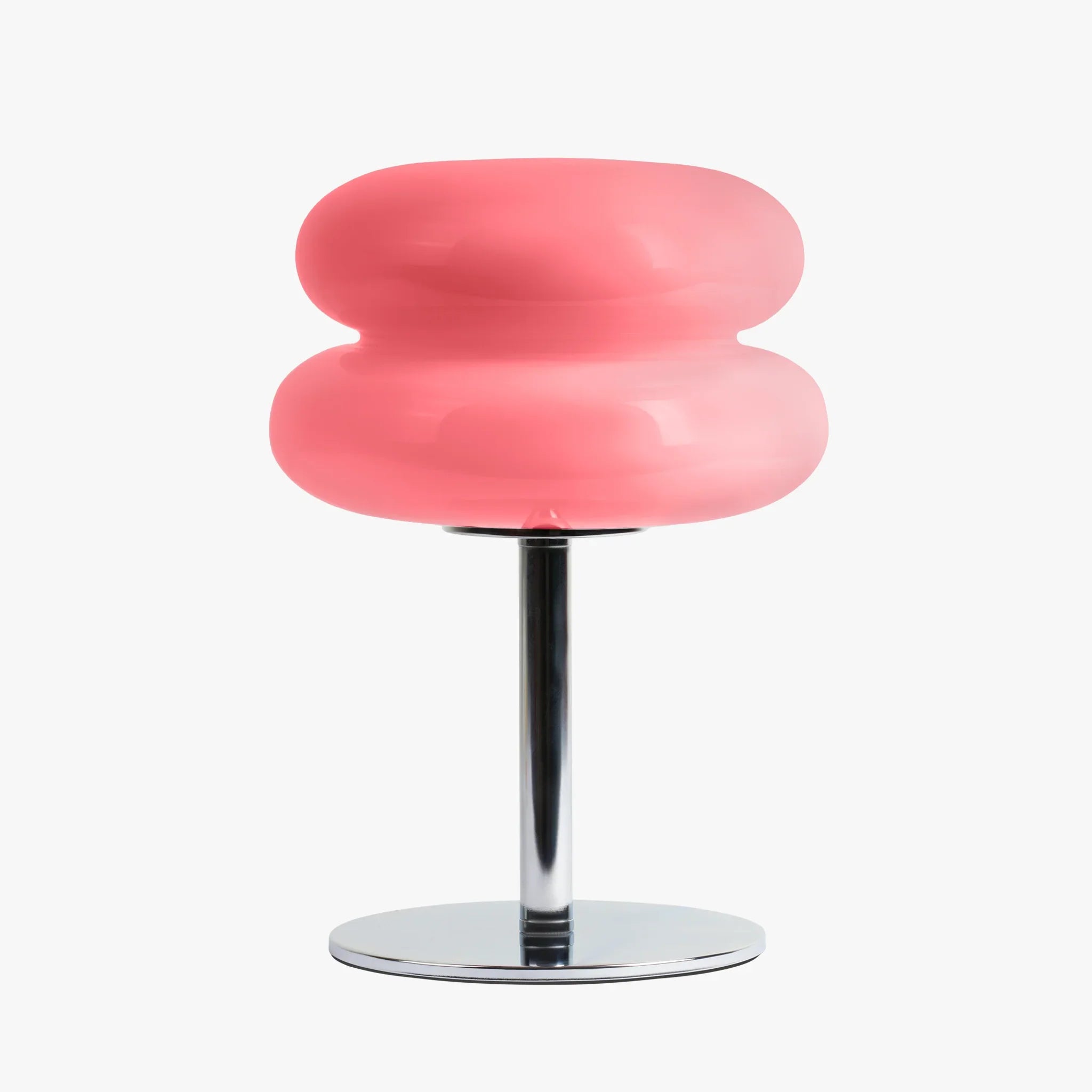 Luminária de mesa contemporânea Verdon - Abajur escultural de inspiração retrô do meio do século Rosa Chiclete