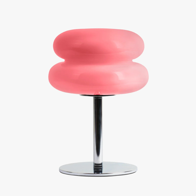 Luminária de mesa contemporânea Verdon - Abajur escultural de inspiração retrô do meio do século Rosa Chiclete