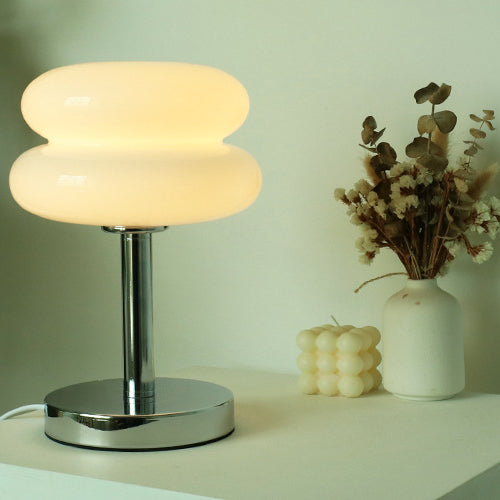 Luminária de mesa de vidro contemporânea | HomelyTouch Branco 220V-240V para UK AU